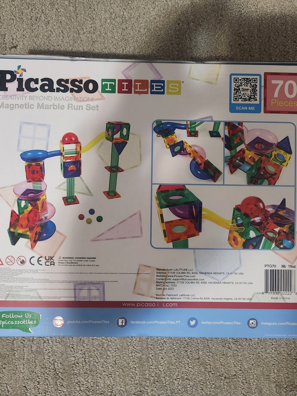 Magnetic Marble Run Set - Bright Multicolor Building Kit